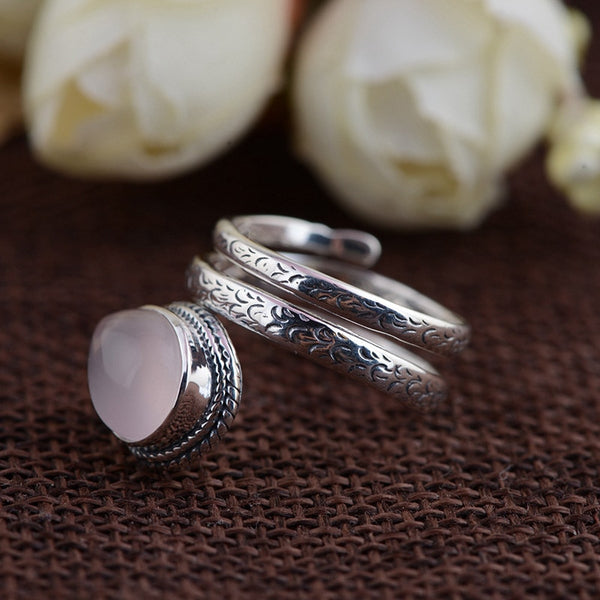 Rose Quartz Sterling Silver Ring