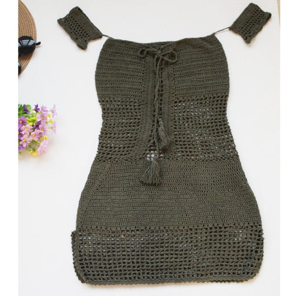 Lace Up Crochet Dress