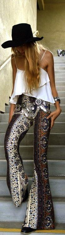 Boho Printed Flared Pants