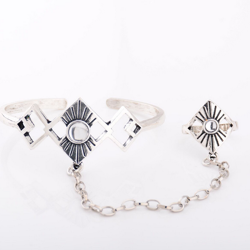 Bracelet Ring Hand-chain Jewelry, .925 Sterling Silver Diamond CZ Spar –  KesleyBoutique