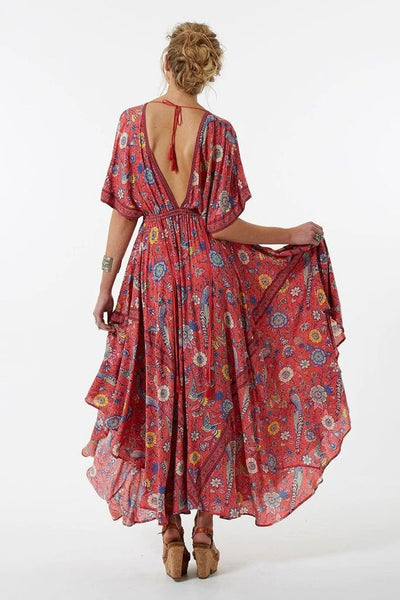 Pink Low Back Maxi Dress