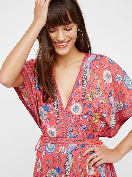 Lovebird Print Dress
