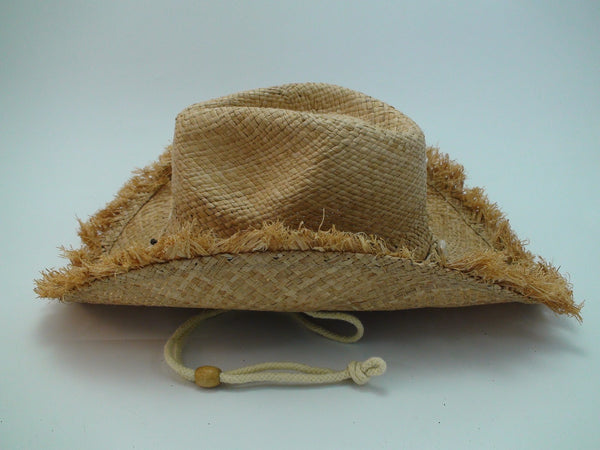 Fringed Straw Cowboy Hat