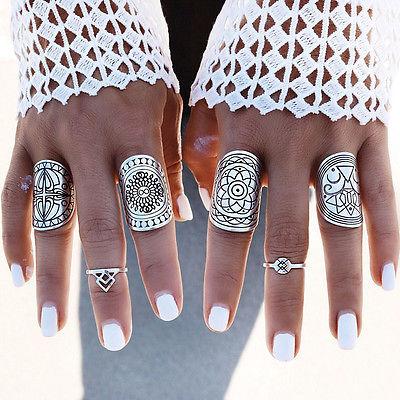 Silver Oval Gypsy Rings