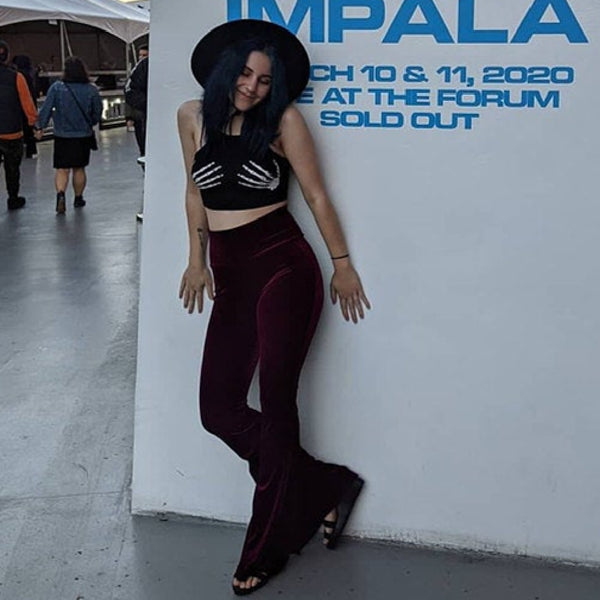 Bohemian Velvet Bell Bottoms 5 Different Colors High Waist Hippie Flare Pants Stretchy Tight Gipsy Bells Green Burgundy Black Emerald Or Purple Available In Small Medium Large XL Plus Sizes 2X Or 3X