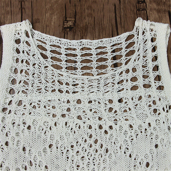 White Crochet Tank Dress